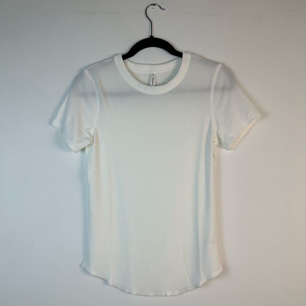 RIBBED KNIT BASIC T-SHIRT